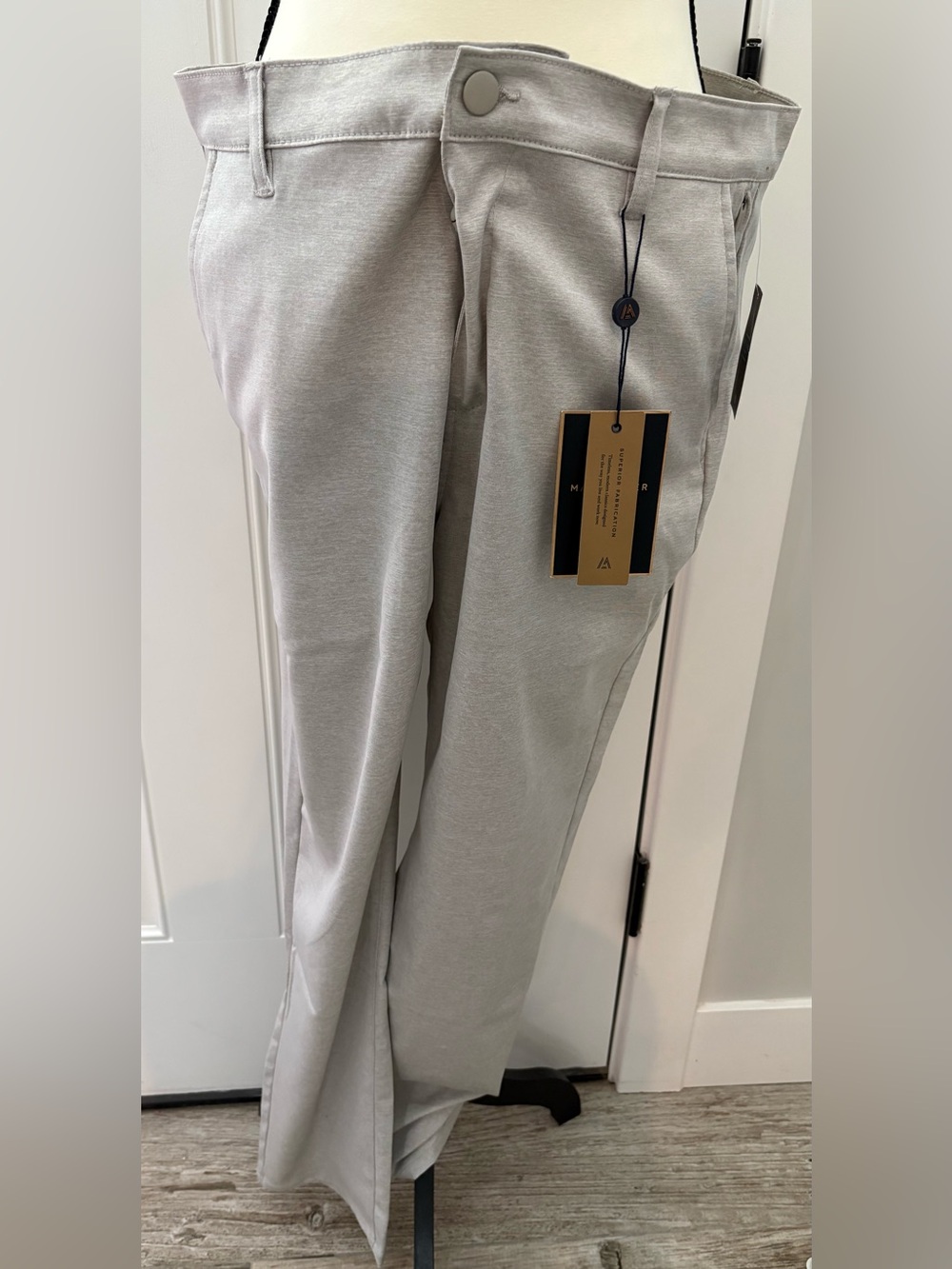 Greyish-Oatmeal Tailored Men’s Pants! Marc Asher 34x32!